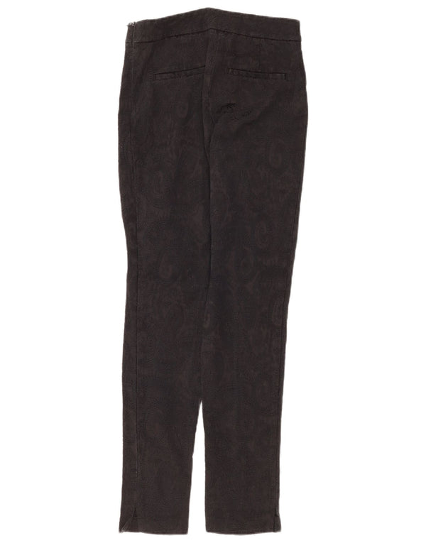 Monsoon Dame Slim Casual Bukser UK 8 Small W26 L28 Black Paisley