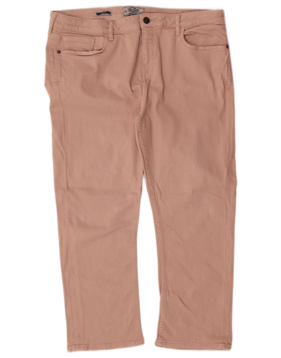 FEDT ANSIG Dame Cropped Jeans UK 16 Large W34 L23 Pink Bomuld