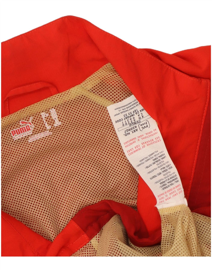 PUMA Boys Tracksuit Top Jacket 13-14 Years  Red Colourblock Polyester