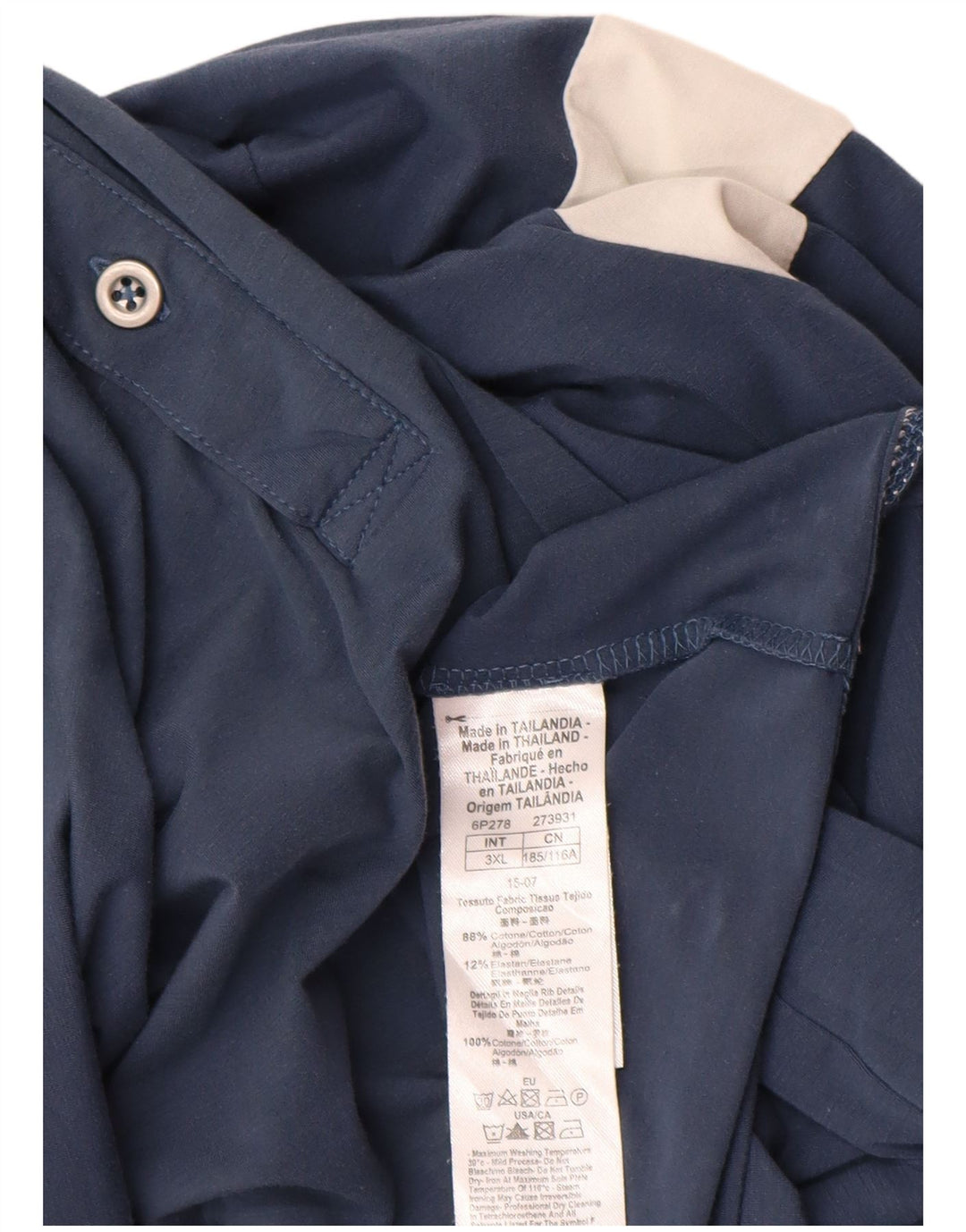 EMPORIO ARMANI Poloskjorte til mænd 3XL Blå Colourblock Bomuld