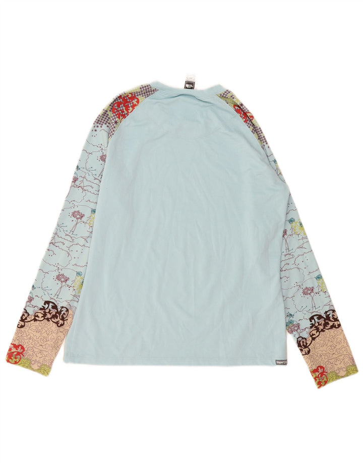 The North Face Dame Grafisk Top Langærmet UK 14 Medium Blue Polyester
