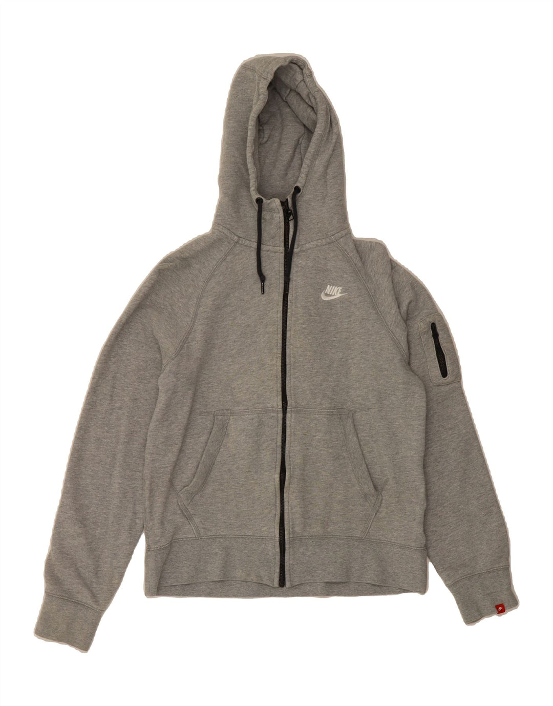 NIKE Womens Zip Hoodie Sweater UK 14 Medium Grey Cotton Vintage Nike and Second-Hand Nike from Messina Hembry 