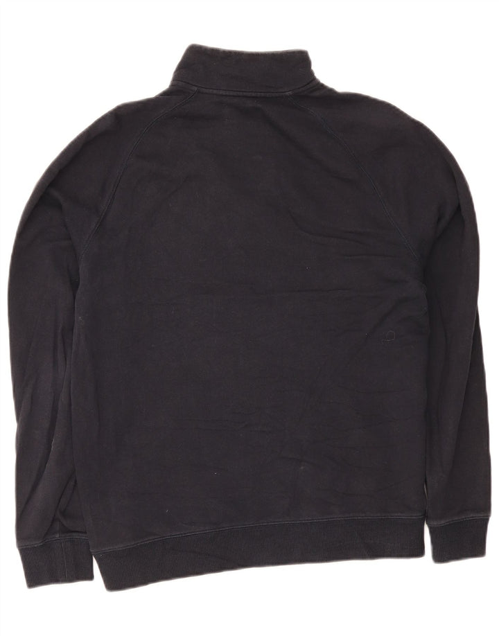Farah Herre Zip Neck Sweatshirt Jumper Stor Sort Bomuld