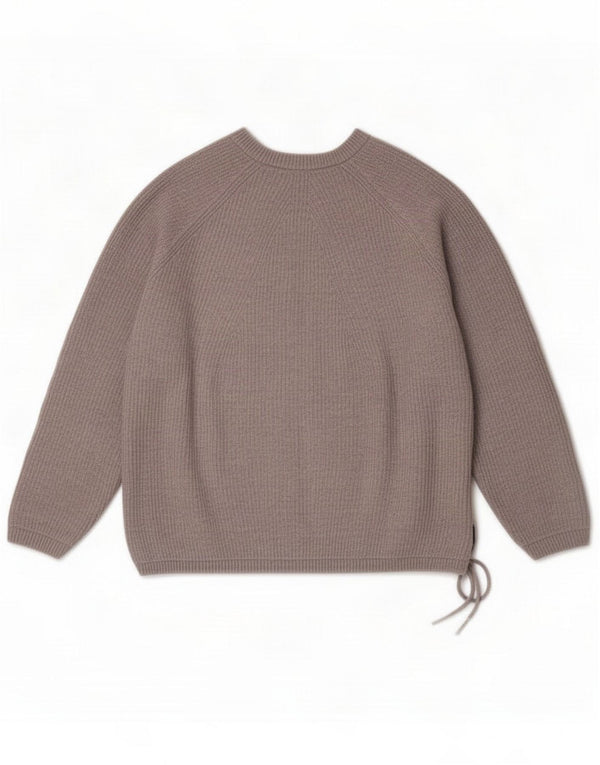 Massimo Dutti Dame Oversized Crew Neck Jumper Sweater UK 10 Small Grey
