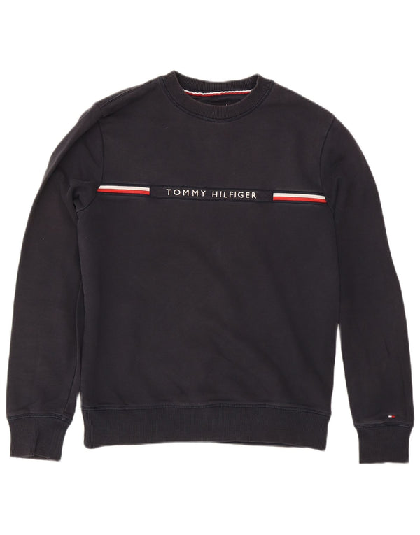 Tommy Hilfiger Herre grafisk sweatshirt Jumper Medium Navyblå stribet