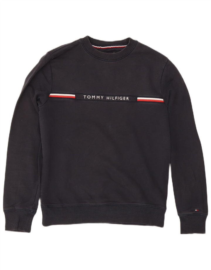 Tommy Hilfiger Herre grafisk sweatshirt Jumper Medium Navyblå stribet