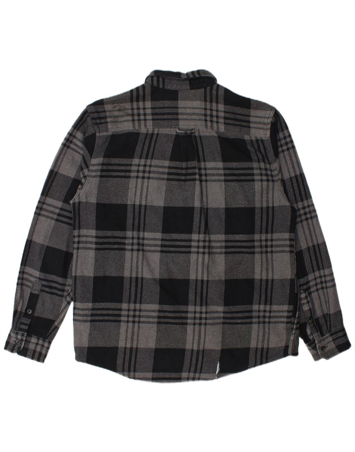 Orvis Herre flannelskjorte Stor grå plaid bomuld