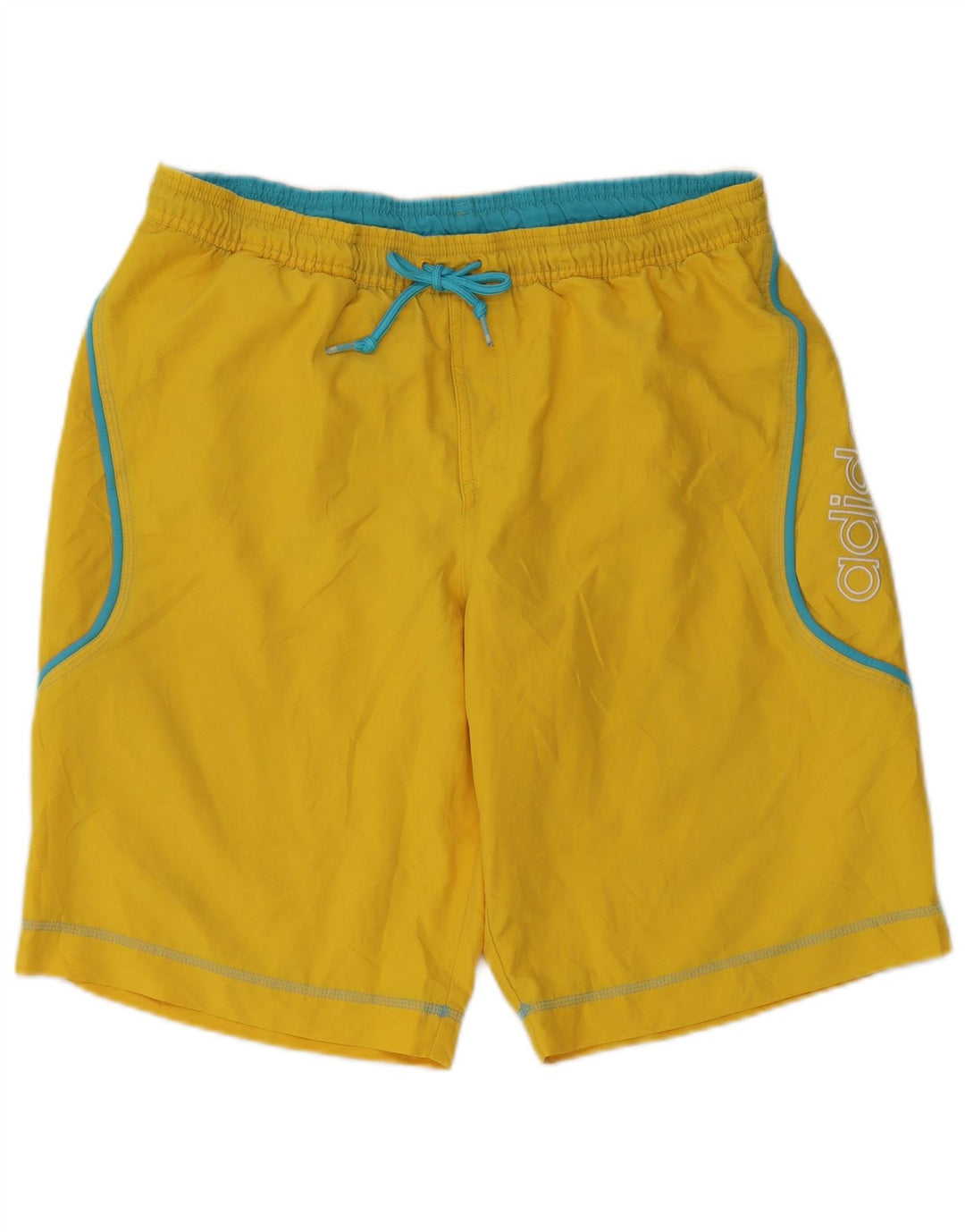 ADIDAS grafiske badeshorts til mænd, medium gul polyester