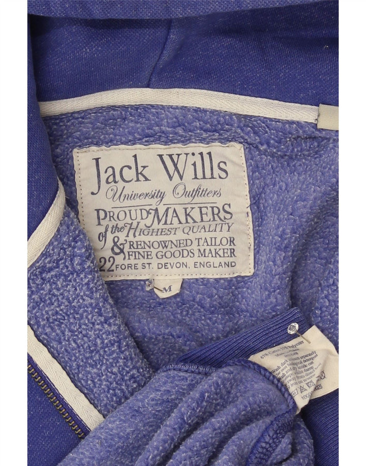 Jack Wills Herre grafisk hættetrøje med lynlås mellemblå bomuld