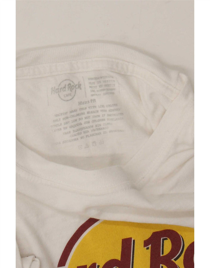 Hard Rock Cafe Herre Aruba Grafisk T-Shirt Top Medium Hvid Bomuld
