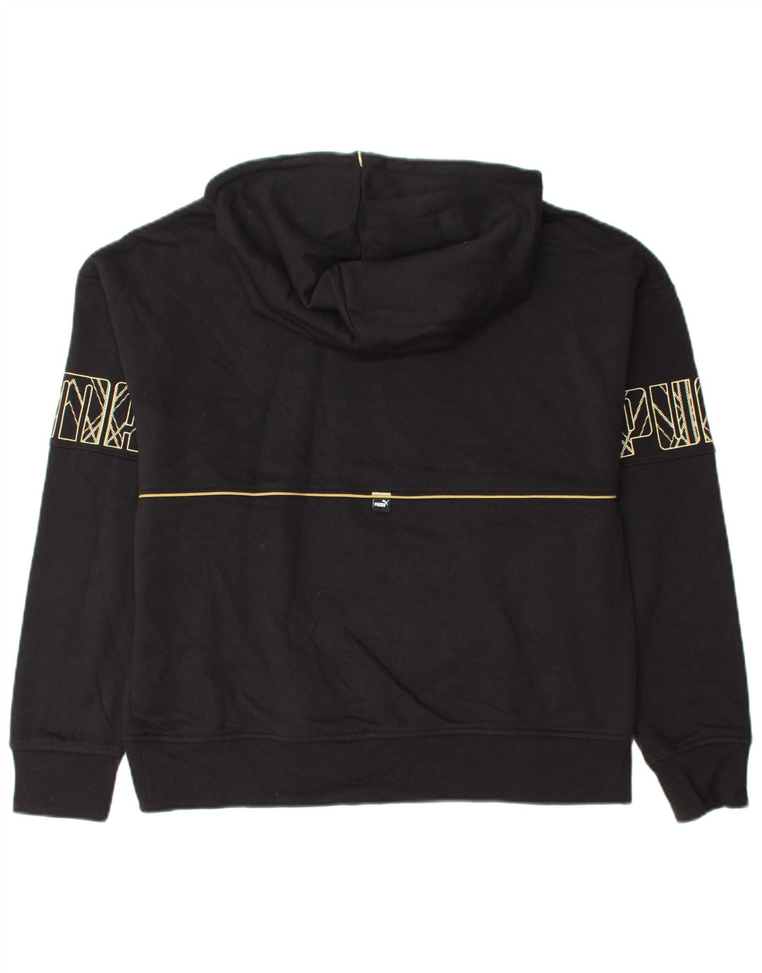 PUMA Grafisk hættetrøje til kvinder UK 14 Medium Sort bomuld