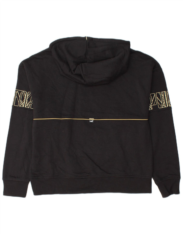 PUMA Grafisk hættetrøje til kvinder UK 14 Medium Sort bomuld