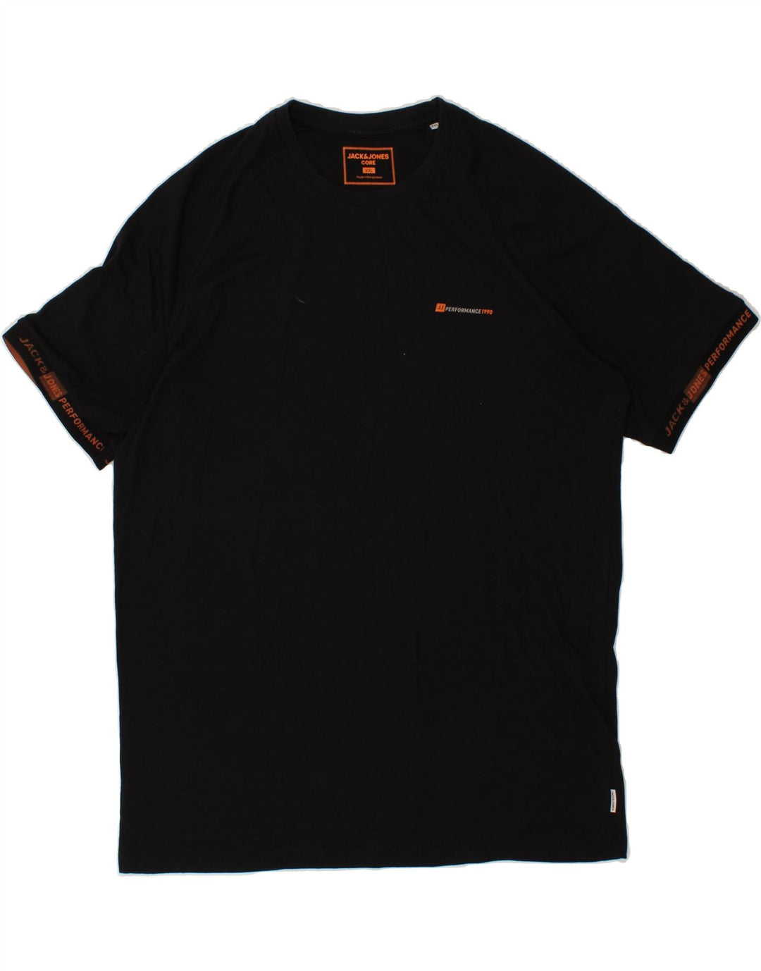 JACK & JONES Mens Core T-Shirt Top 2XL Black Vintage Jack & Jones and Second-Hand Jack & Jones from Messina Hembry 