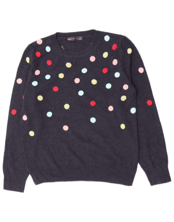 Marks & Spencer Dame sweater med rund hals DK 10 Small Navy Blue