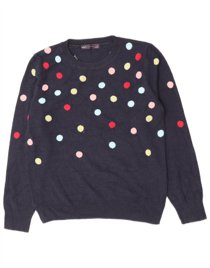 Marks & Spencer Dame sweater med rund hals DK 10 Small Navy Blue