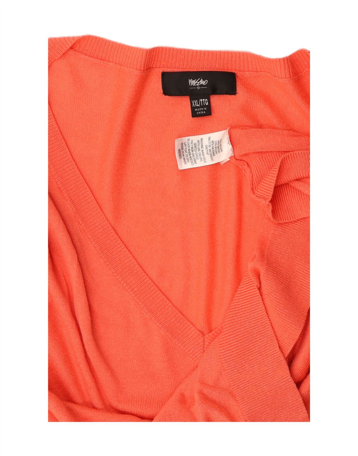 MOSSIMO Womens Big & Tall V-Neck Jumper Sweater UK 20 2XL Orange Vintage Mossimo and Second-Hand Mossimo from Messina Hembry 