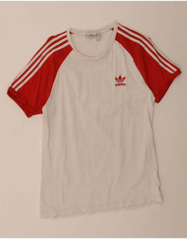 ADIDAS Mens T-Shirt Top Medium White Cotton Vintage Adidas and Second-Hand Adidas from Messina Hembry 