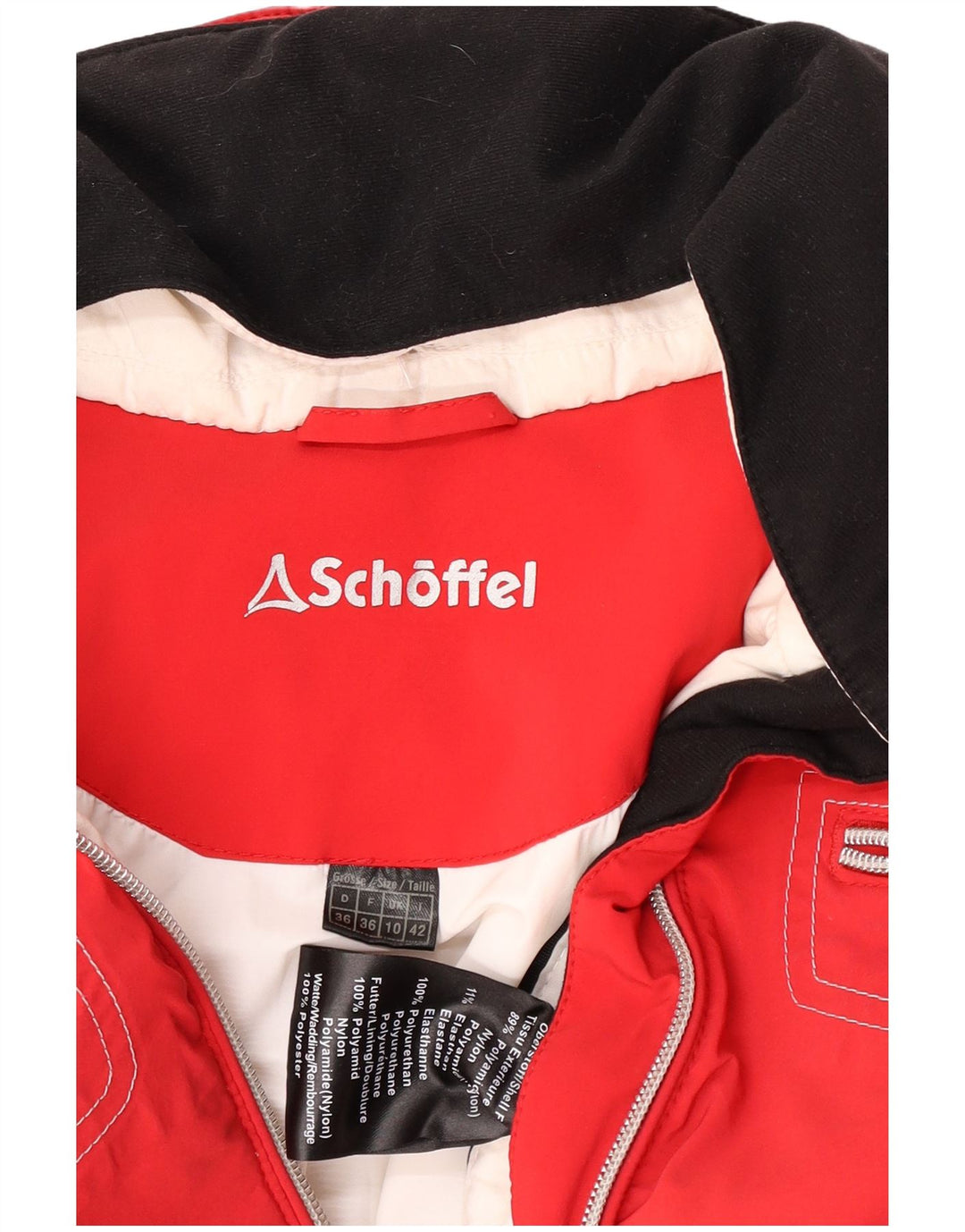 Schoffel Dame Skijakke UK 10 Lille Rød Colourblock Polyamid