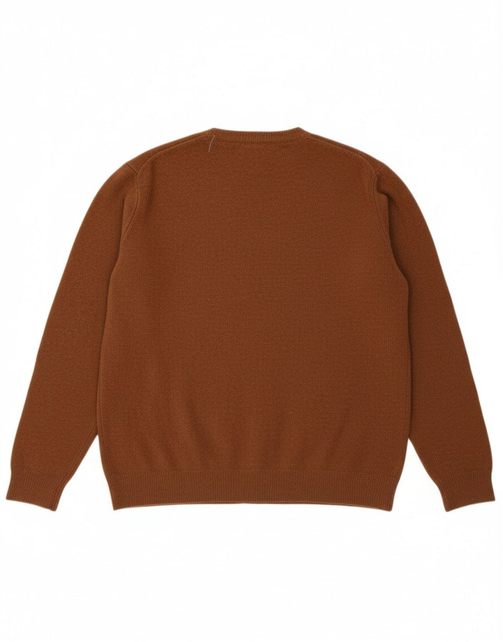 JAMES PRINGLE Womens Crew Neck Jumper Sweater UK 14 Large Brown Wool