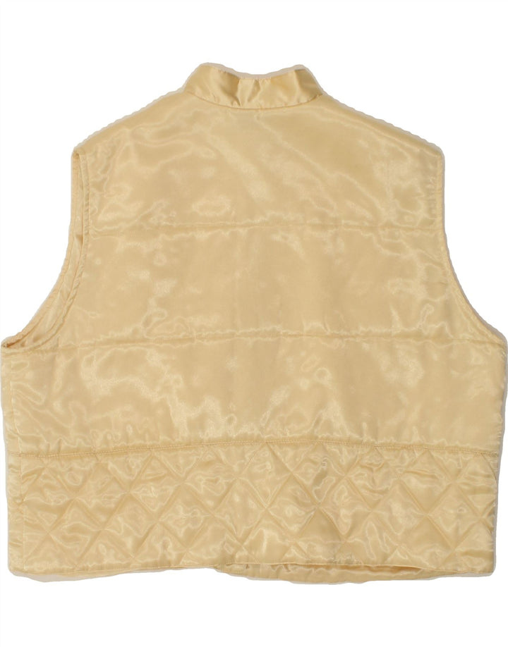 VINTAGE Womens Quilted Gilet EU 44 Large Beige Polyester Vintage Vintage and Second-Hand Vintage from Messina Hembry 