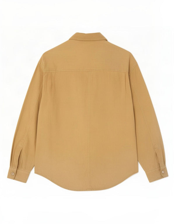 Vintage Womens Suede Shirt IT 42 Medium Beige