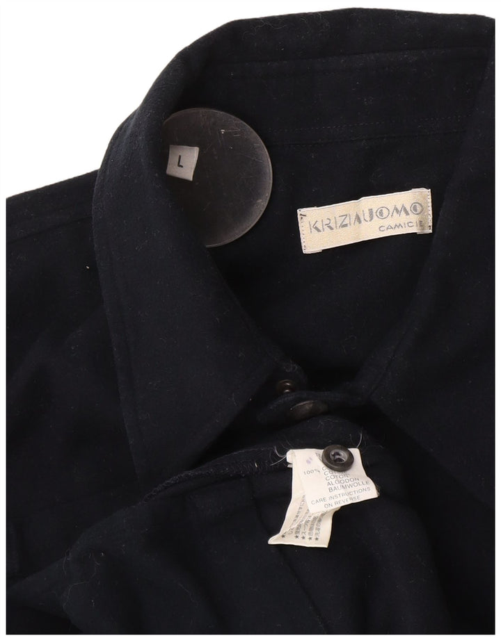 Krizia Herre Utility Jacket UK 40 Large Navy Blue Cotton