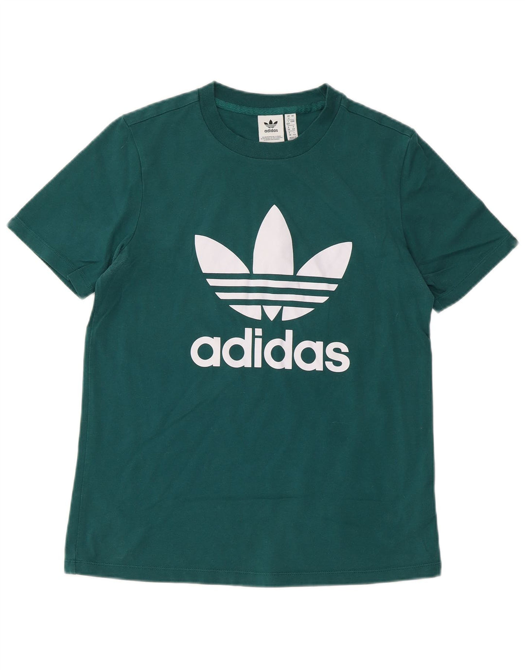 ADIDAS Grafisk T-shirt top til kvinder UK 12 Medium Grøn Bomuld