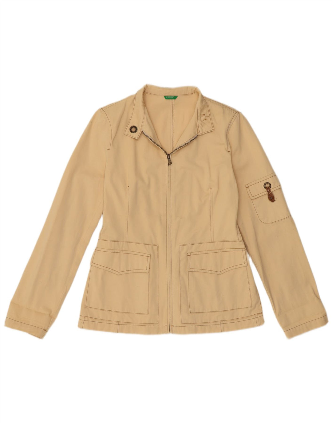 BENETTON Utilityjakke til kvinder IT 42 Medium Beige Bomuld