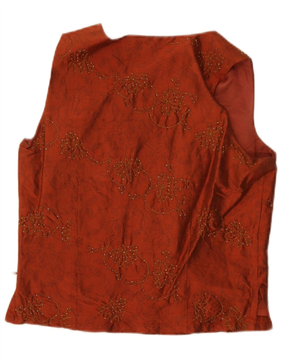 Blunauta Dame 4-knap 3-delt sæt IT 42 Medium W28 Orange Floral Silke