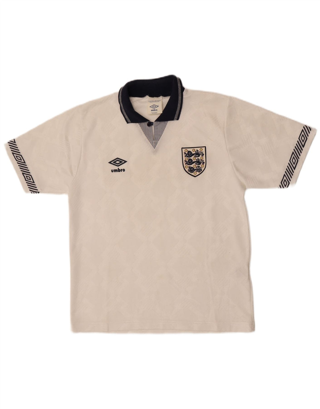 Umbro Herre England 1990-1992 Grafisk Jersey Top Small White Sports