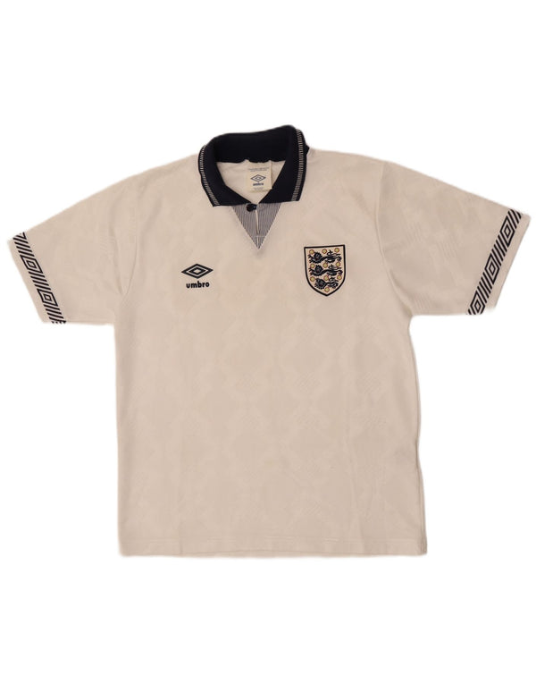 Umbro Herre England 1990-1992 Grafisk Jersey Top Small White Sports