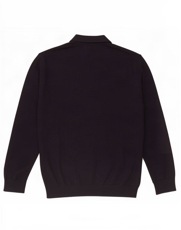 Zara Herre Polo Neck Jumper Sweater XL Navy Blue Uld