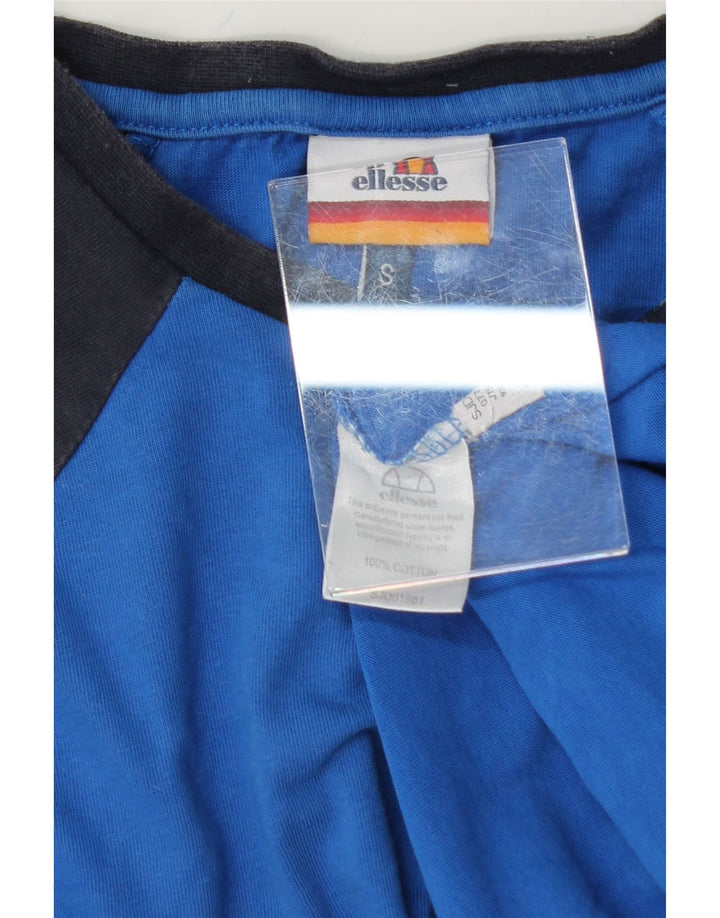 ELLESSE Mens Graphic T-Shirt Top Small Navy Blue Colourblock Vintage Ellesse and Second-Hand Ellesse from Messina Hembry 