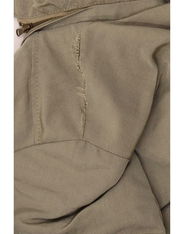 Marella Dame Hætte Oversized Polstret Frakke UK 8 Small Khaki Polyamid