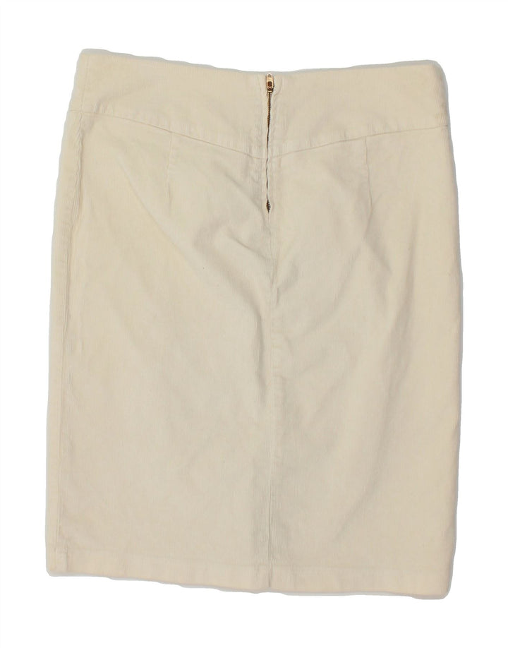 BENETTON Womens Straight Skirt IT 42 Medium Off White Cotton Vintage Benetton and Second-Hand Benetton from Messina Hembry 
