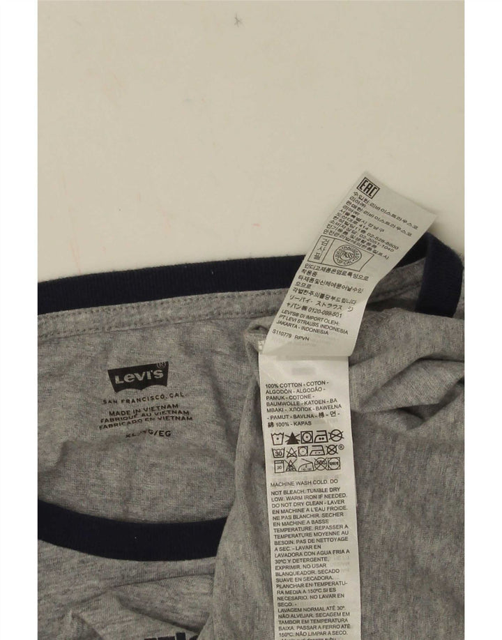 Levi's Herre grafisk T-shirt Top XL Grå Bomuld