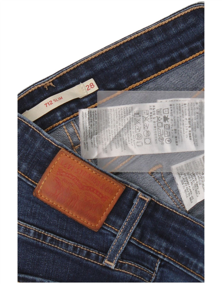 Levi's Dame 712 Slim Jeans W28 L30 Marineblå Bomuld