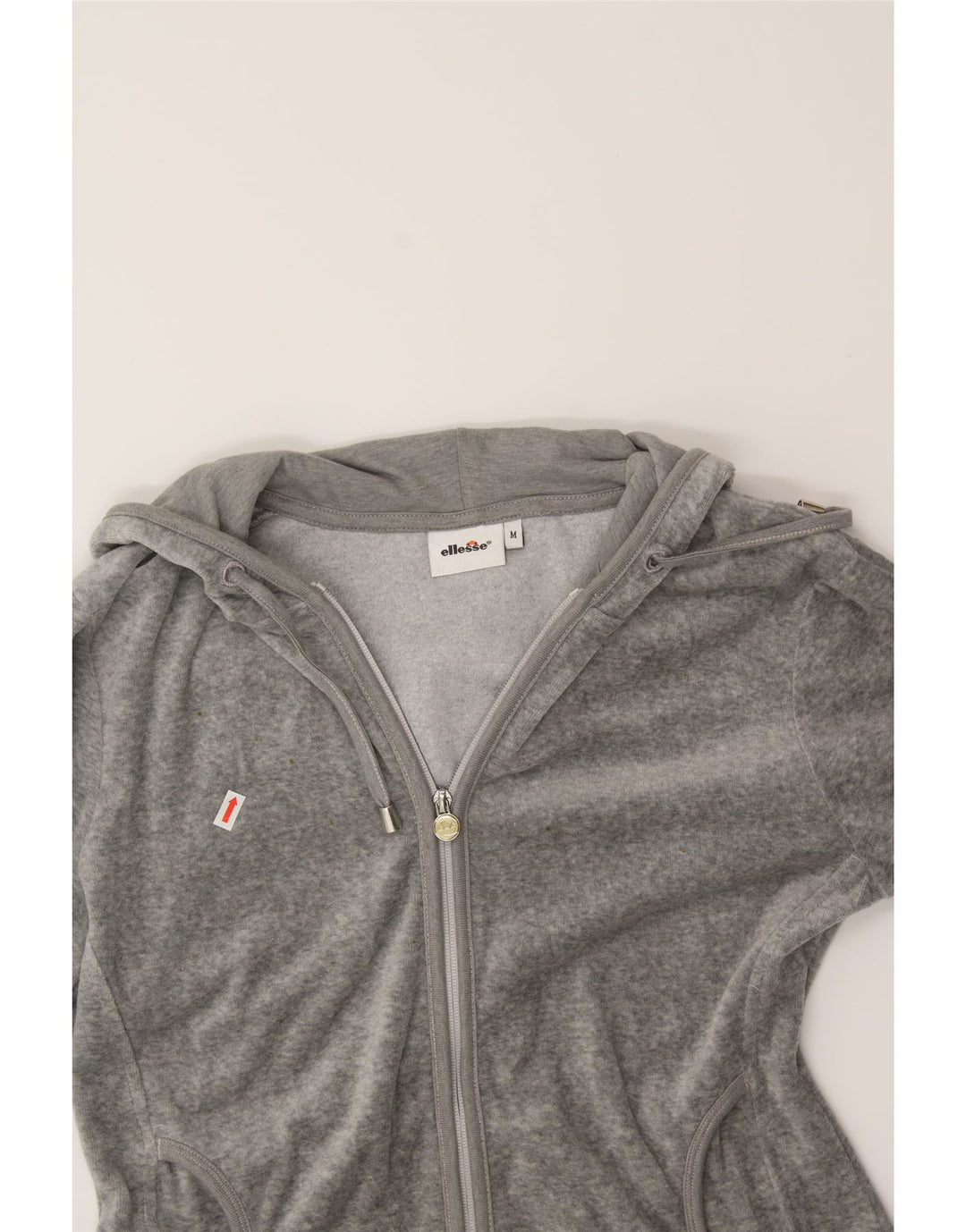 ELLESSE Womens Zip Hoodie Sweater UK 14 Medium Grey Cotton Vintage Ellesse and Second-Hand Ellesse from Messina Hembry 