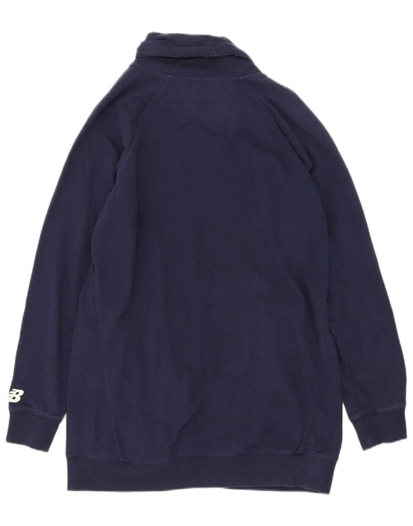 New Balance Dame Longline Sweatshirt Jumper UK 16 Large Navy Blue Bomuld