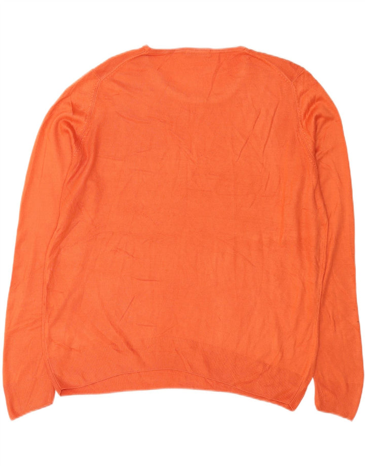 Marks & Spencer Dame Oversized Boat Neck Jumper Sweater UK 18 XL Orange