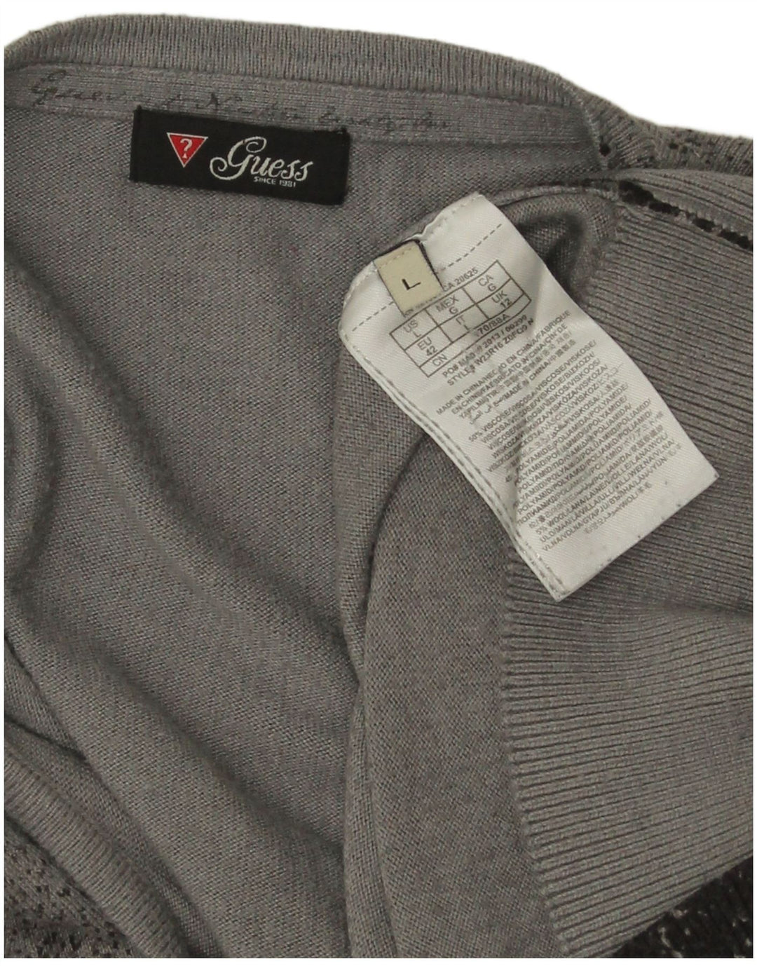 Guess dame cardigan sweater UK 12 Medium Grey Flecked Viscose