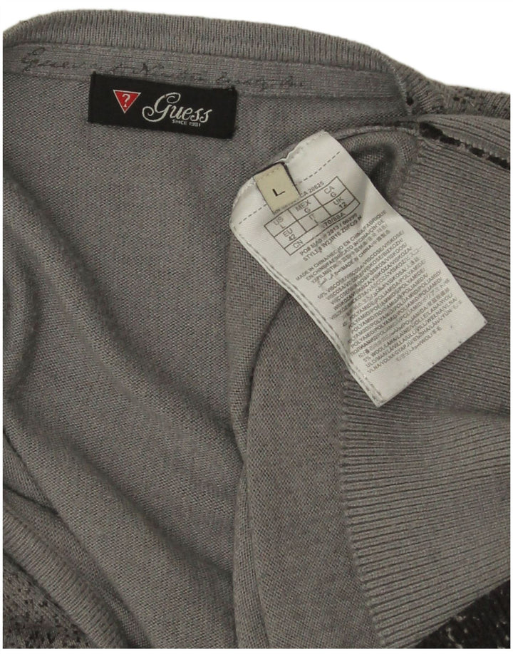 Guess dame cardigan sweater UK 12 Medium Grey Flecked Viscose