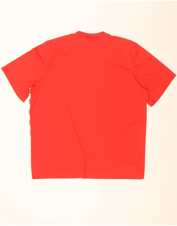 Nike herre Dri Fit T-shirt top 2XL rød geometrisk polyester