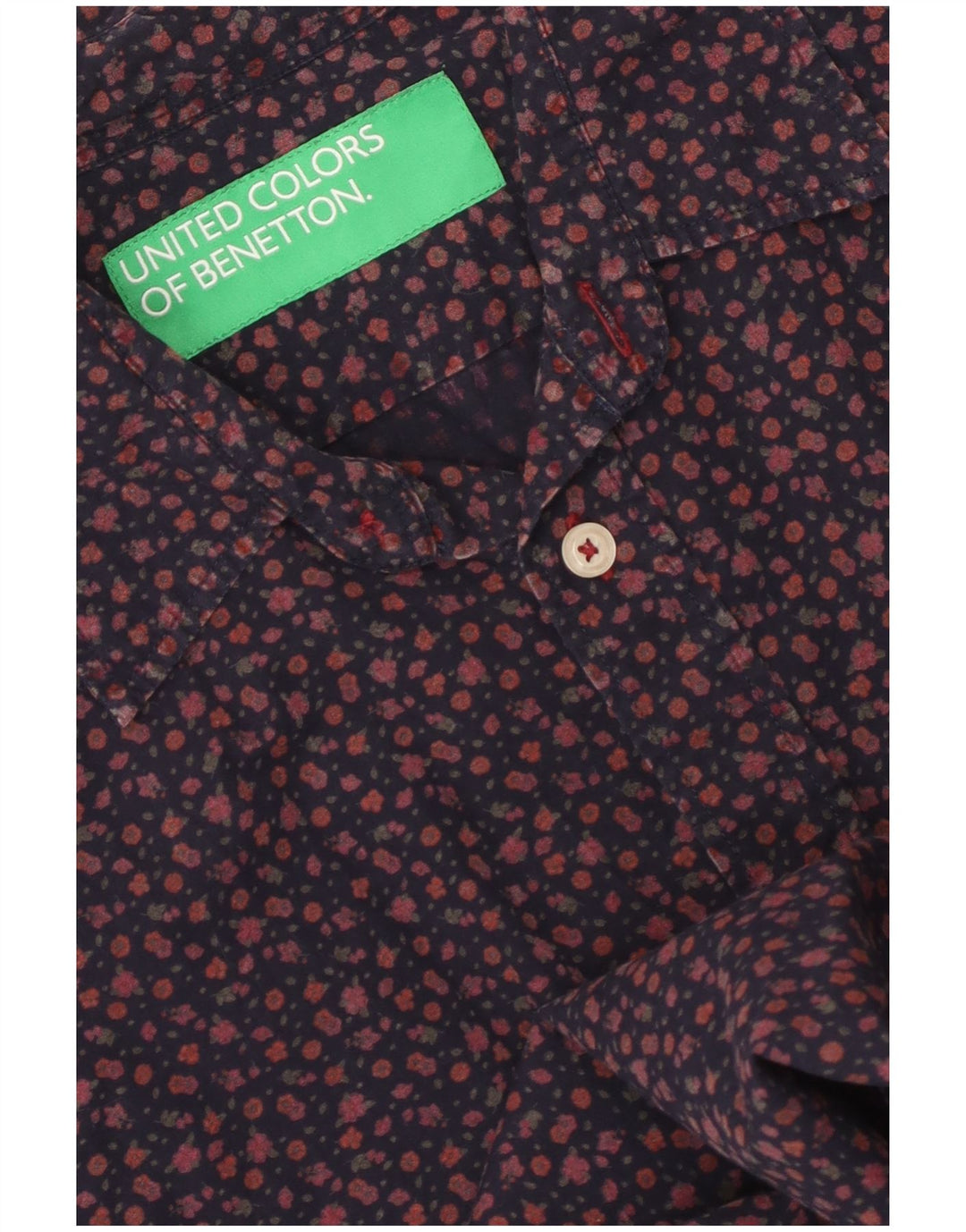 BENETTON Herreskjorte Medium Navy Blue Floral