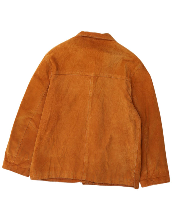 VINTAGE Dame ruskindsjakke UK 14 Medium Brown Læder