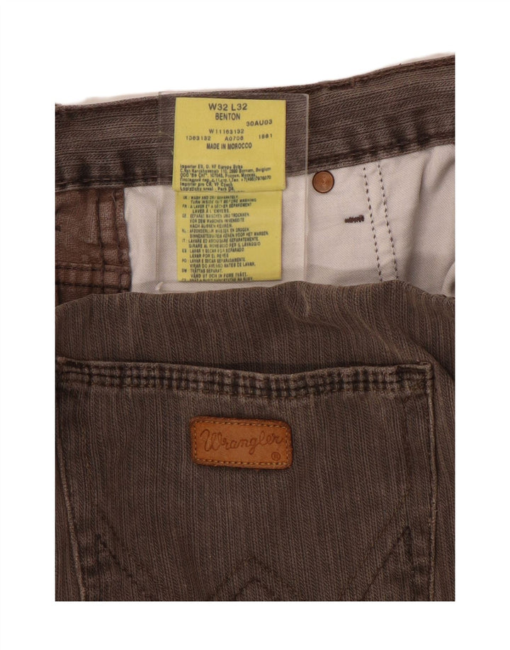 WRANGLER Herre Benton Lige Casual Bukser W32 L32 Grå Bomuld