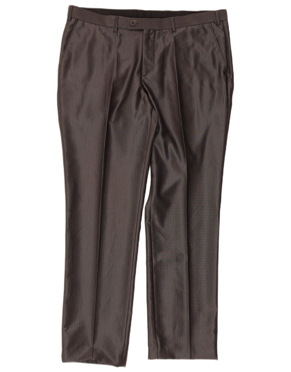 Angelo Litrico Mens 3 Piece Suit EU 54 2XL W38 L30 Grey Pinstripe Classic