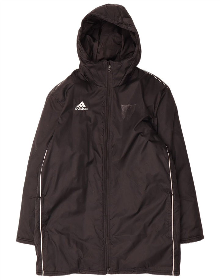 Adidas Herre hættepolstret frakke UK 38 Medium Black Polyester