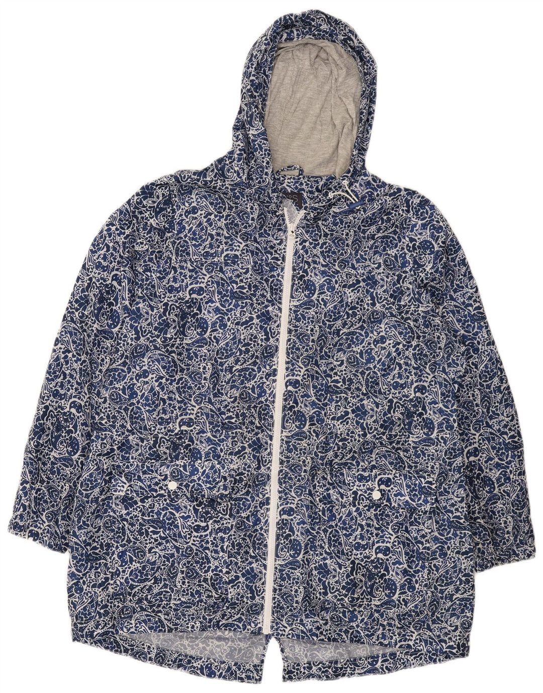 Marks & Spencer Dame Hættevindjakke UK 16 Large Blue Paisley