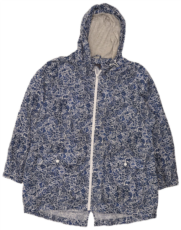 Marks & Spencer Dame Hættevindjakke UK 16 Large Blue Paisley